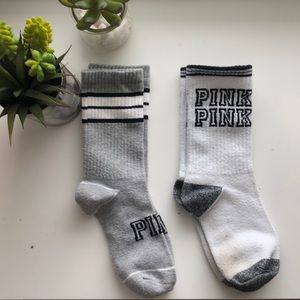 2 pairs of VS PINK crew socks
